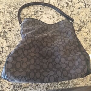 Coach Dark Gray Signature Shoulder Bag